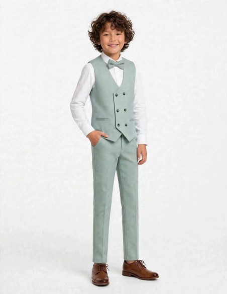 Ensemble Gilet & Pantalon Enfant Vert Sauge