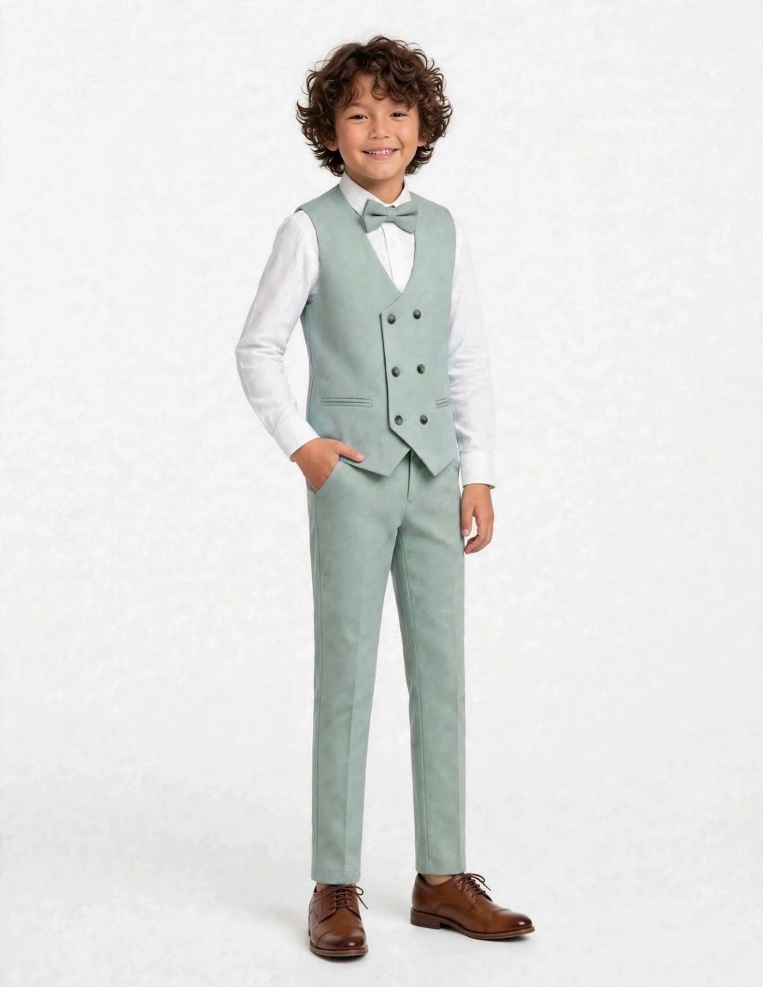 Ensemble Gilet & Pantalon Enfant Vert Sauge