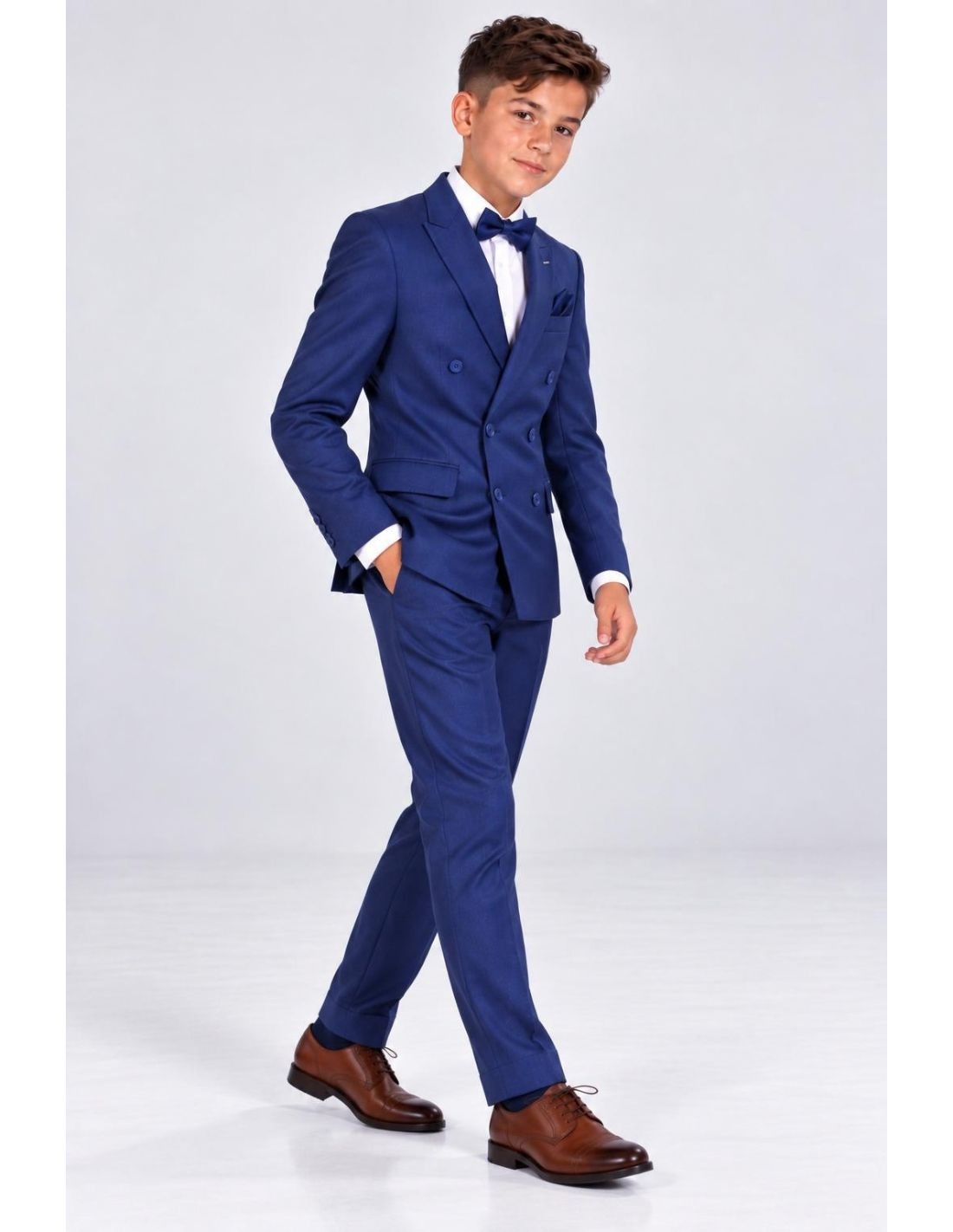 Costume Garçon de Cérémonie Bleu Roi Croisé 2