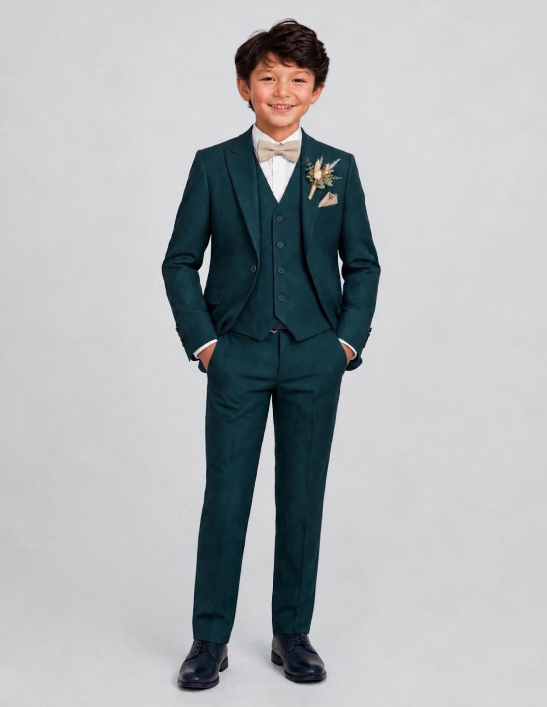 Costume Enfant de Cérémonie Vert sapin 2