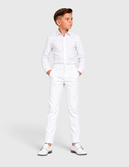 Pantalon de Costume Blanc pour Enfant