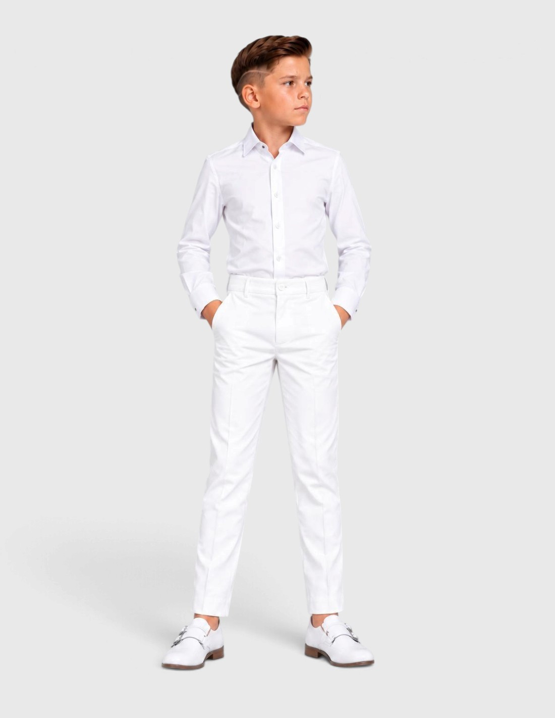 Pantalon de Costume Blanc pour Enfant