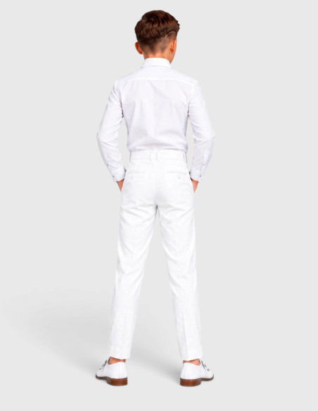 Pantalon de Costume Blanc pour Enfant de Cérémonie