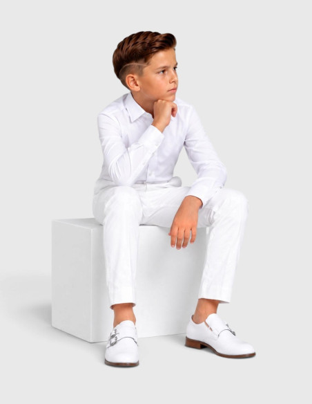Pantalon de Costume Blanc pour Enfant de Cérémonie