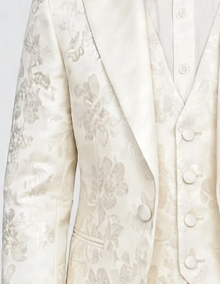 Costume Enfant de Cérémonie à motif floral Ivoire | Armand