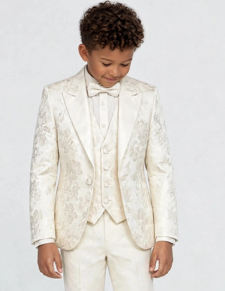 Costume Enfant de Cérémonie à motif floral Ivoire | Armand