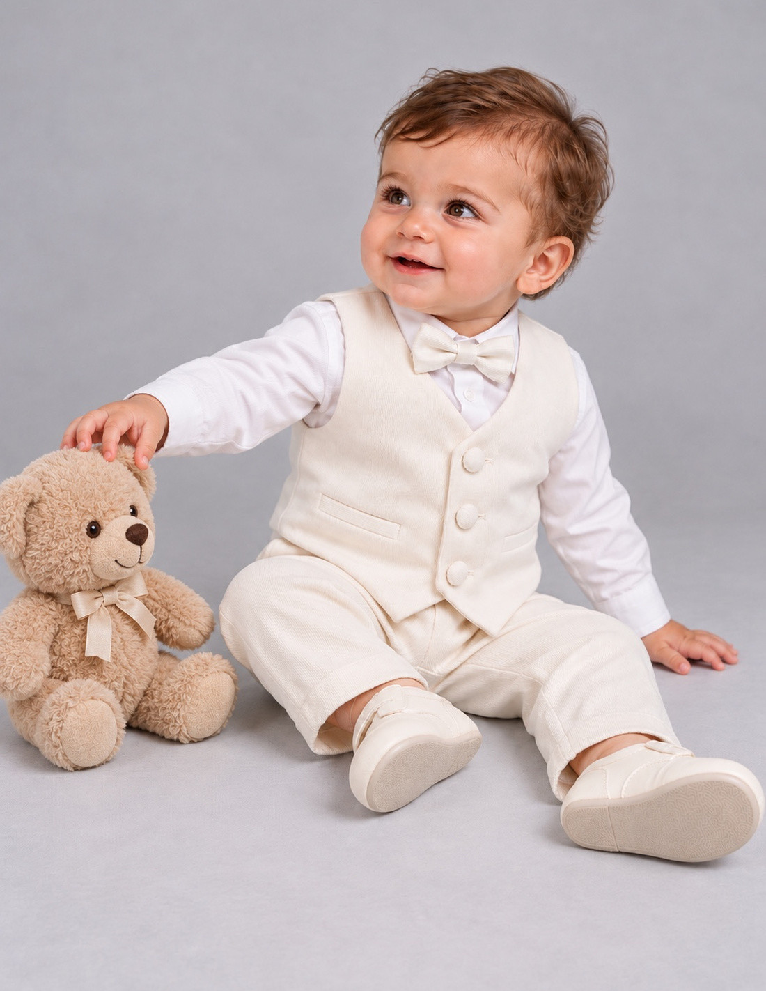 Ensemble gilet pantalon bébé ivoire Diva