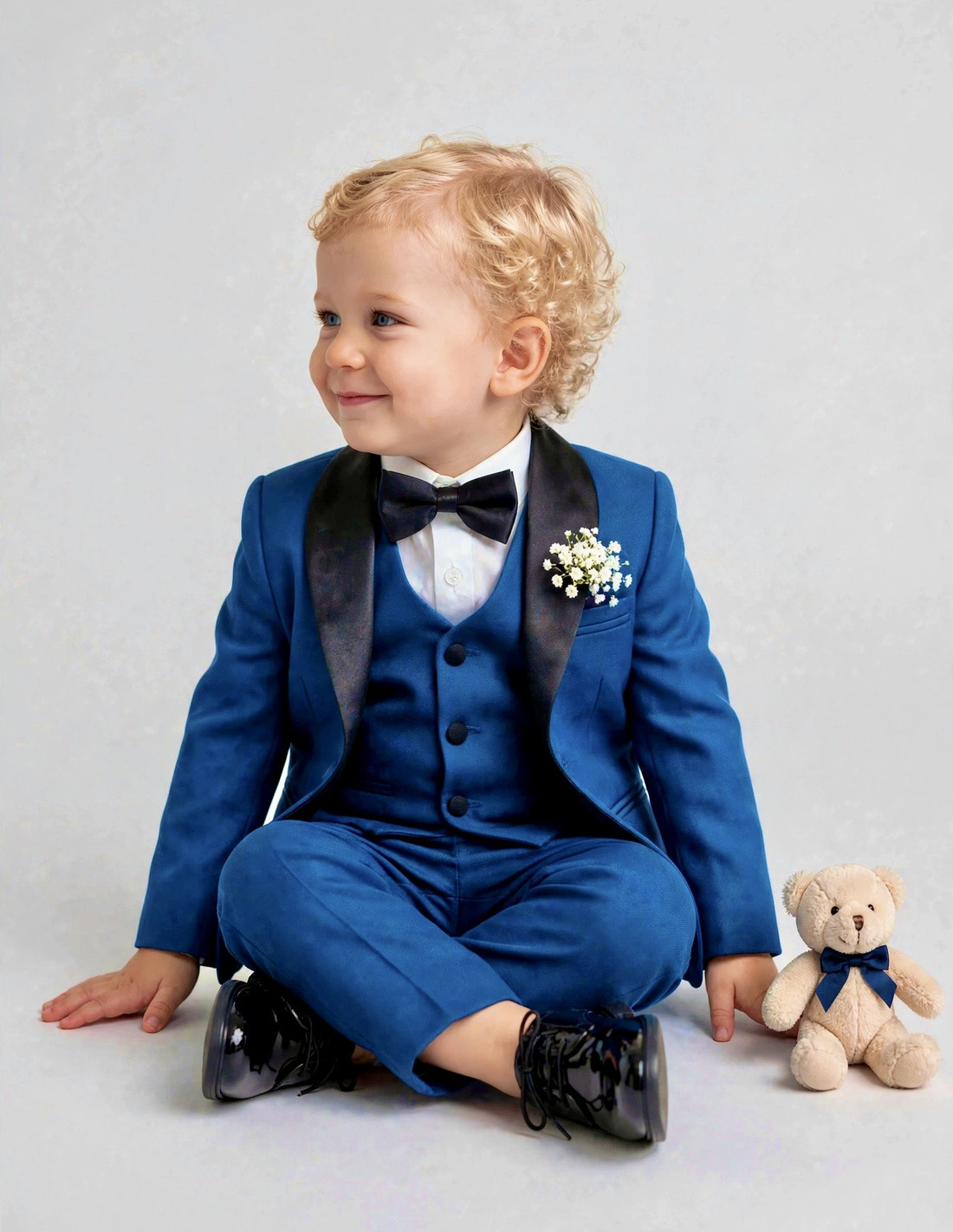 Costume Bébé de Cérémonie Bleu indigo 2