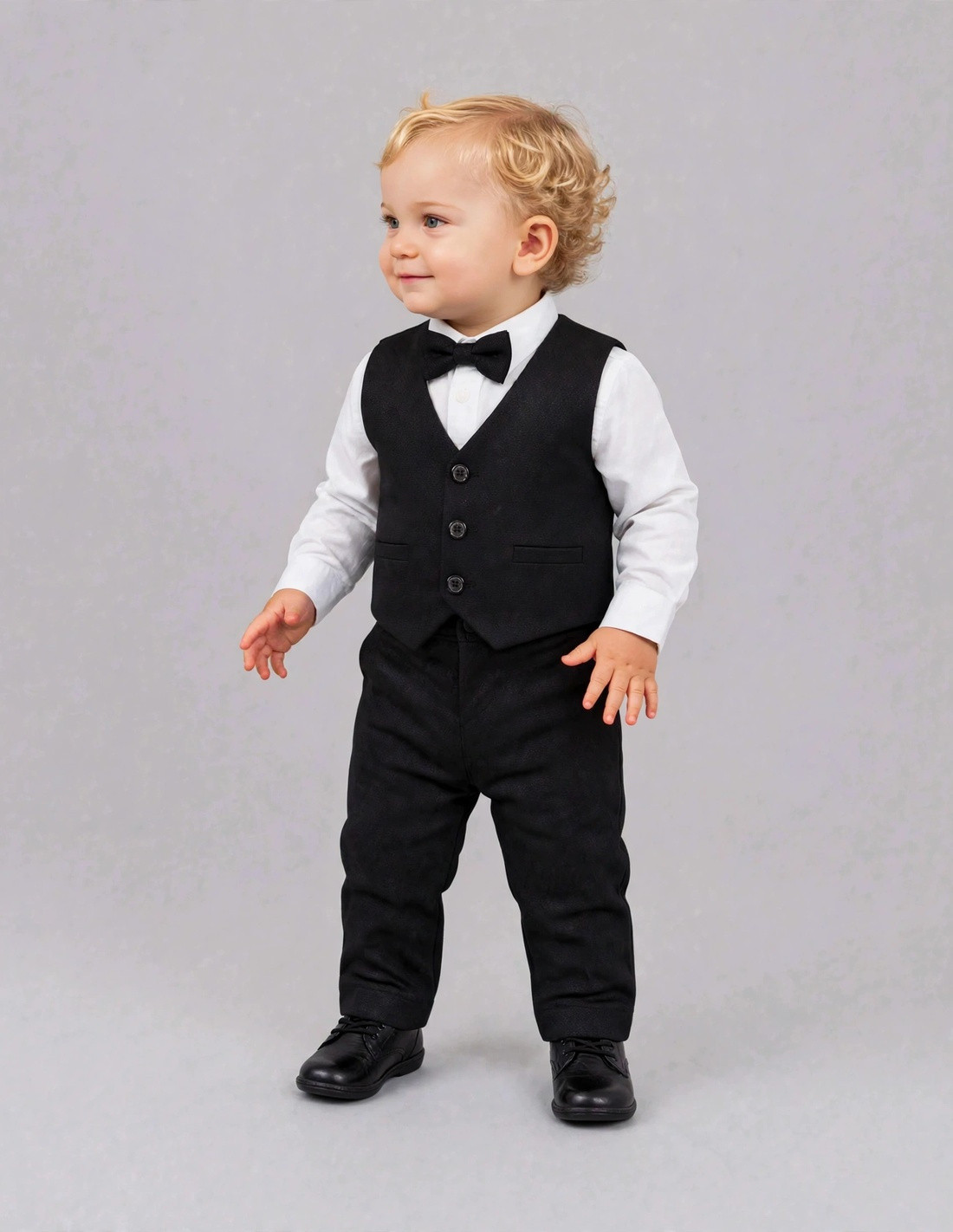 Ensemble Gilet Pantalon de cérémonie bébé Denis Noir