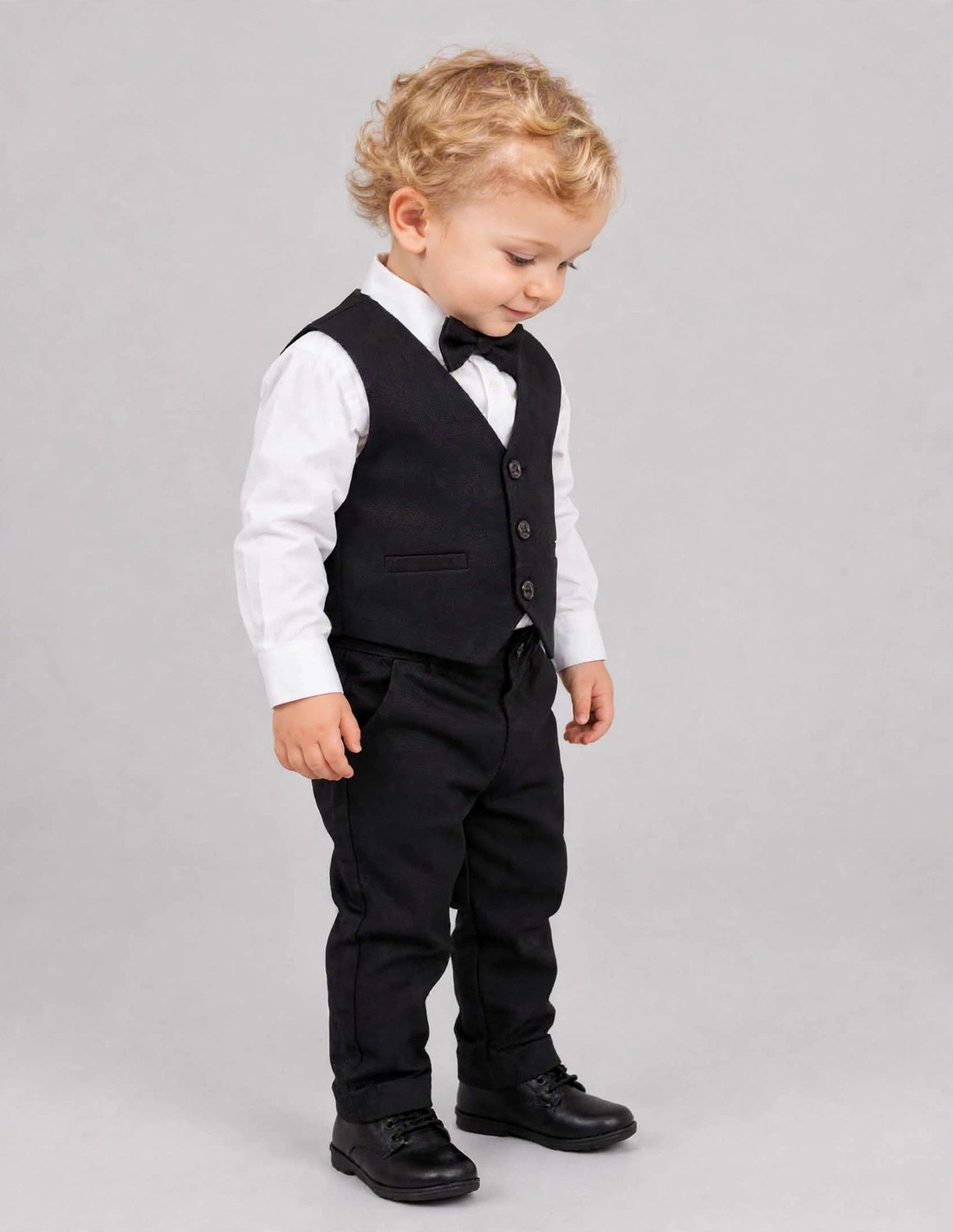 Ensemble Gilet Pantalon de cérémonie bébé Denis Noir 2