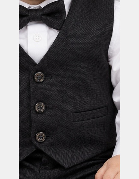 Tenue de Cérémonie Bébé Garçon Gilet & Pantalon Diva - Noir