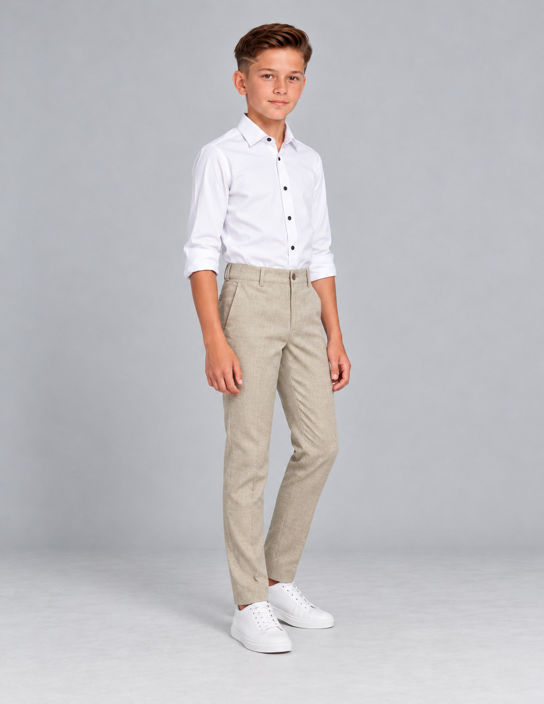 Pantalon Lin Beige Garçon 2