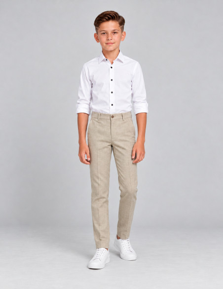 Pantalon Lin Beige Garçon