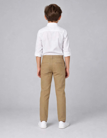 Pantalon Chino Garçon en Coton | Beige