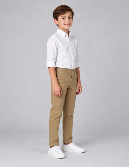 Pantalon Chino Garçon en Coton | Beige