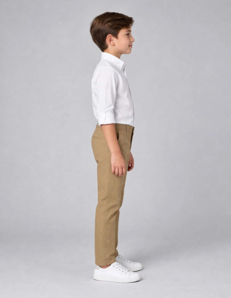 Pantalon Chino Garçon en Coton | Beige