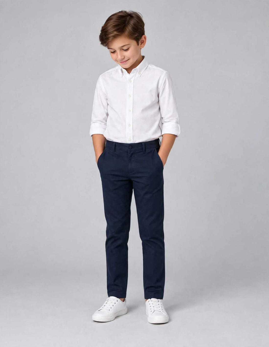Pantalon Chino Bleu Marine pour Garçon