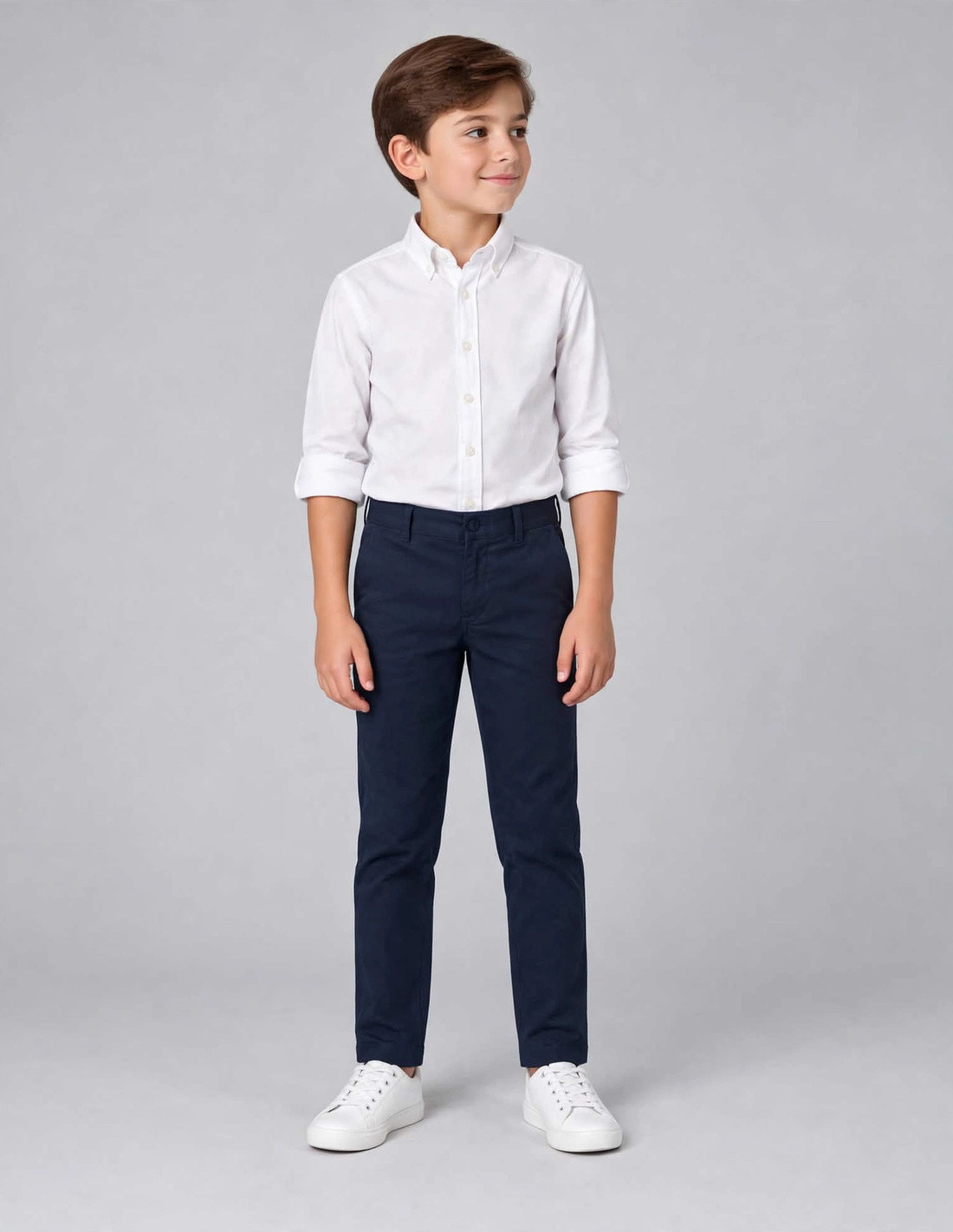 Pantalon Chino Bleu Marine pour Garçon 2