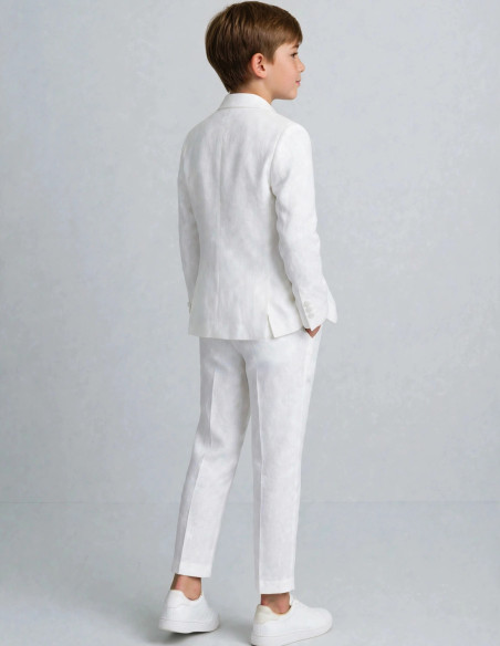 Costume Enfant de Cérémonie en Lin blanc - Sacha