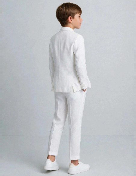 Costume Enfant de Cérémonie en Lin blanc - Sacha