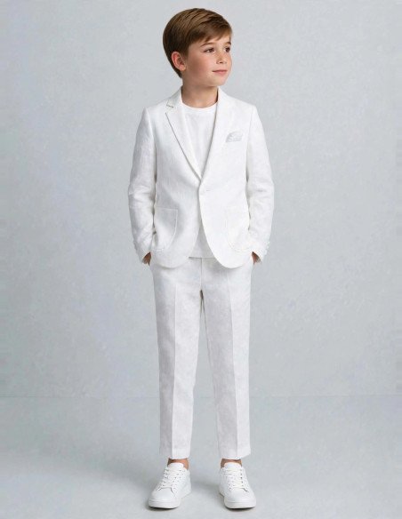 Costume Enfant de Cérémonie en Lin blanc
