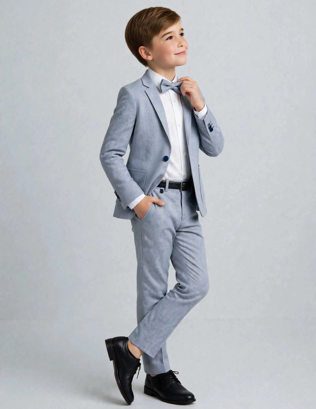 Costume Enfant de Cérémonie en Lin Bleu