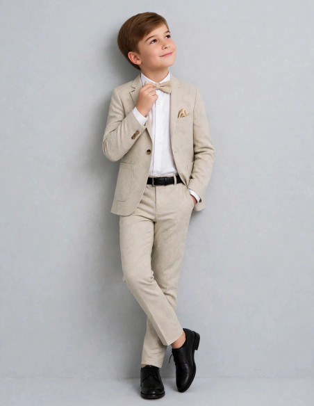 Costume Enfant de Cérémonie en Lin Beige