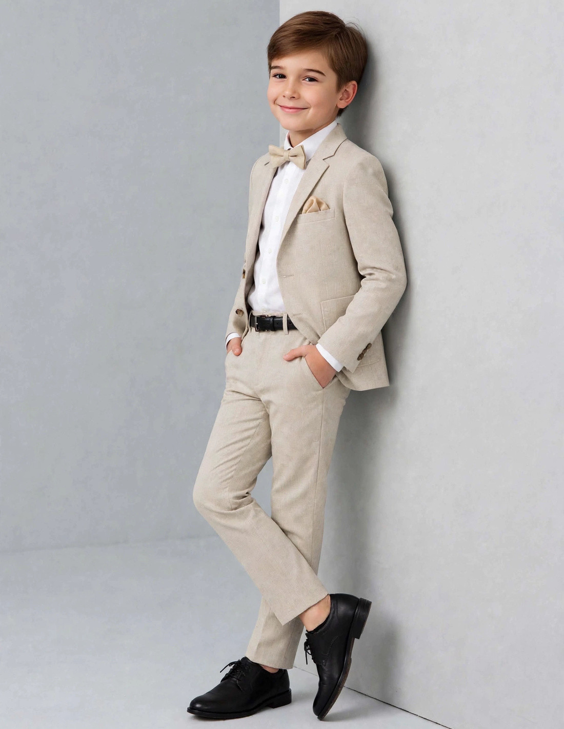 Costume Enfant de Cérémonie en Lin Beige