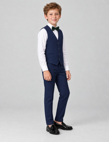 Tenue de Cérémonie Enfant gilet et pantalon | Bleu marine