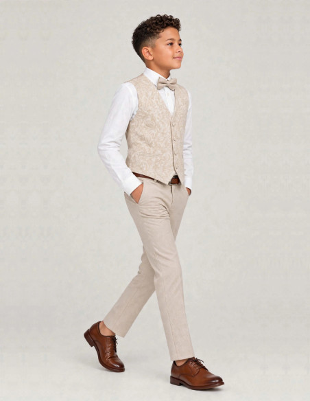 Costume Enfant Beige de Cérémonie | Hugo