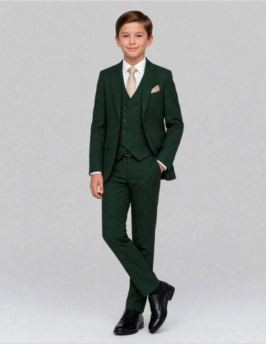 Costume cérémonie enfant vert foncé Enzo