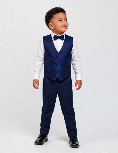 Costume Bébé Garçon de Cérémonie Jacquard Bleu roi – Lucas