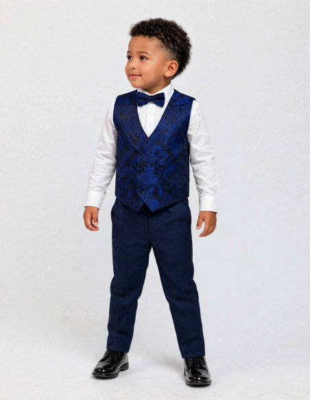 Costume Bébé Garçon de Cérémonie Jacquard Bleu roi – Lucas