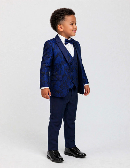 Costume Bébé Garçon de Cérémonie Jacquard Bleu roi – Lucas