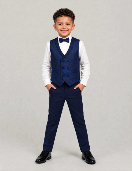 Costume Enfant à Motif fleuri Bleu Roi | Lucas