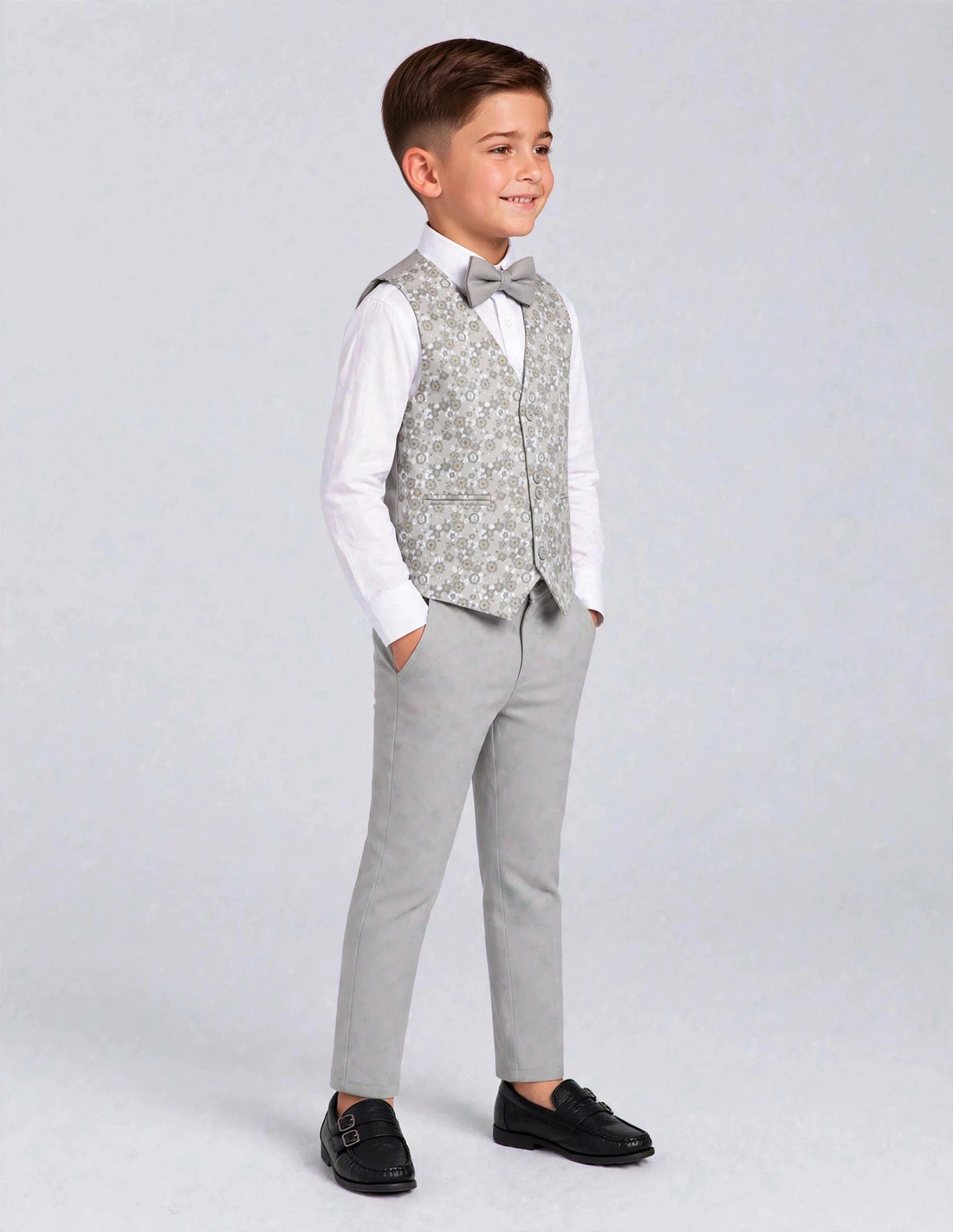 Ensemble gilet pantalon enfant gris sidney 2
