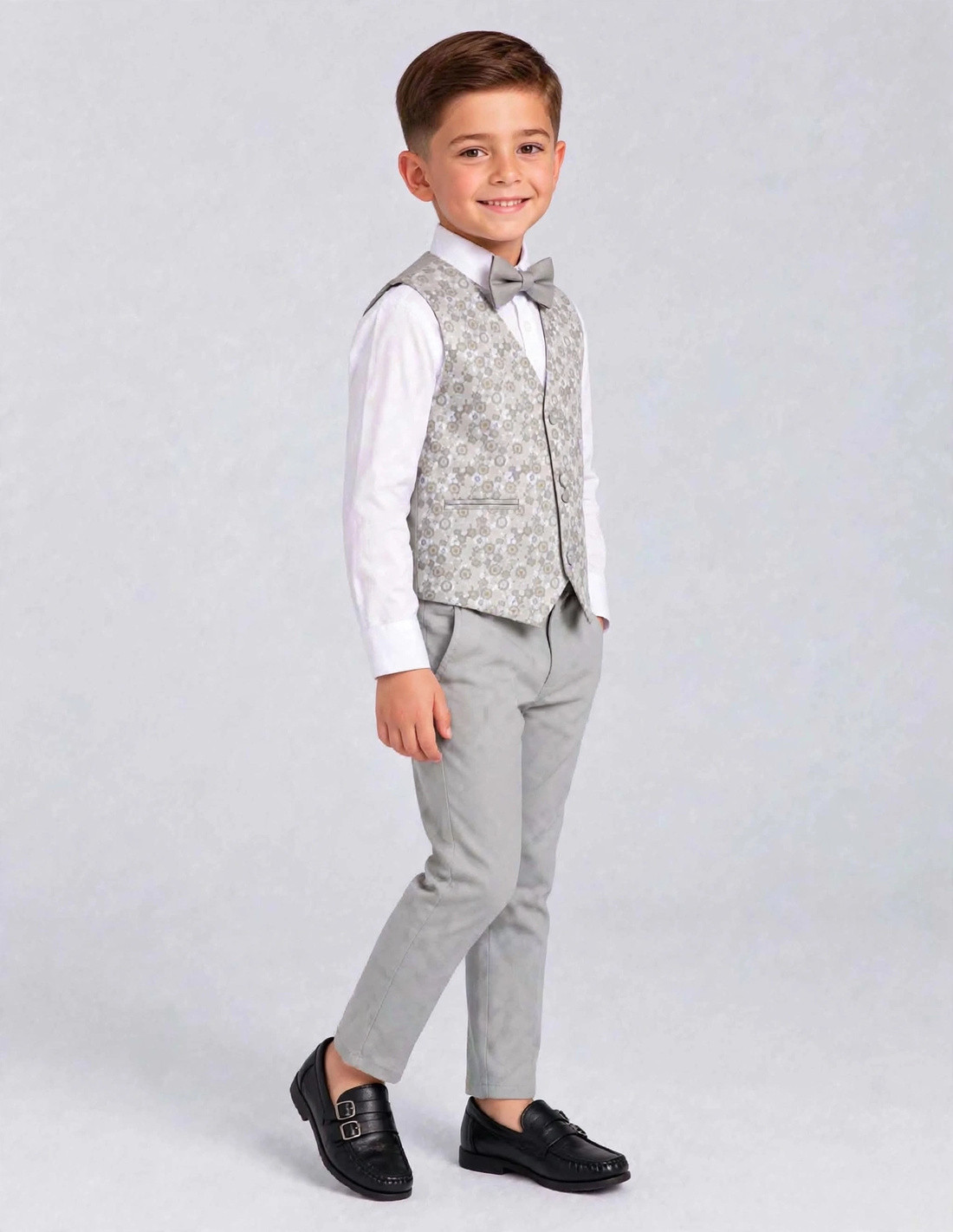 Ensemble gilet pantalon enfant gris sidney