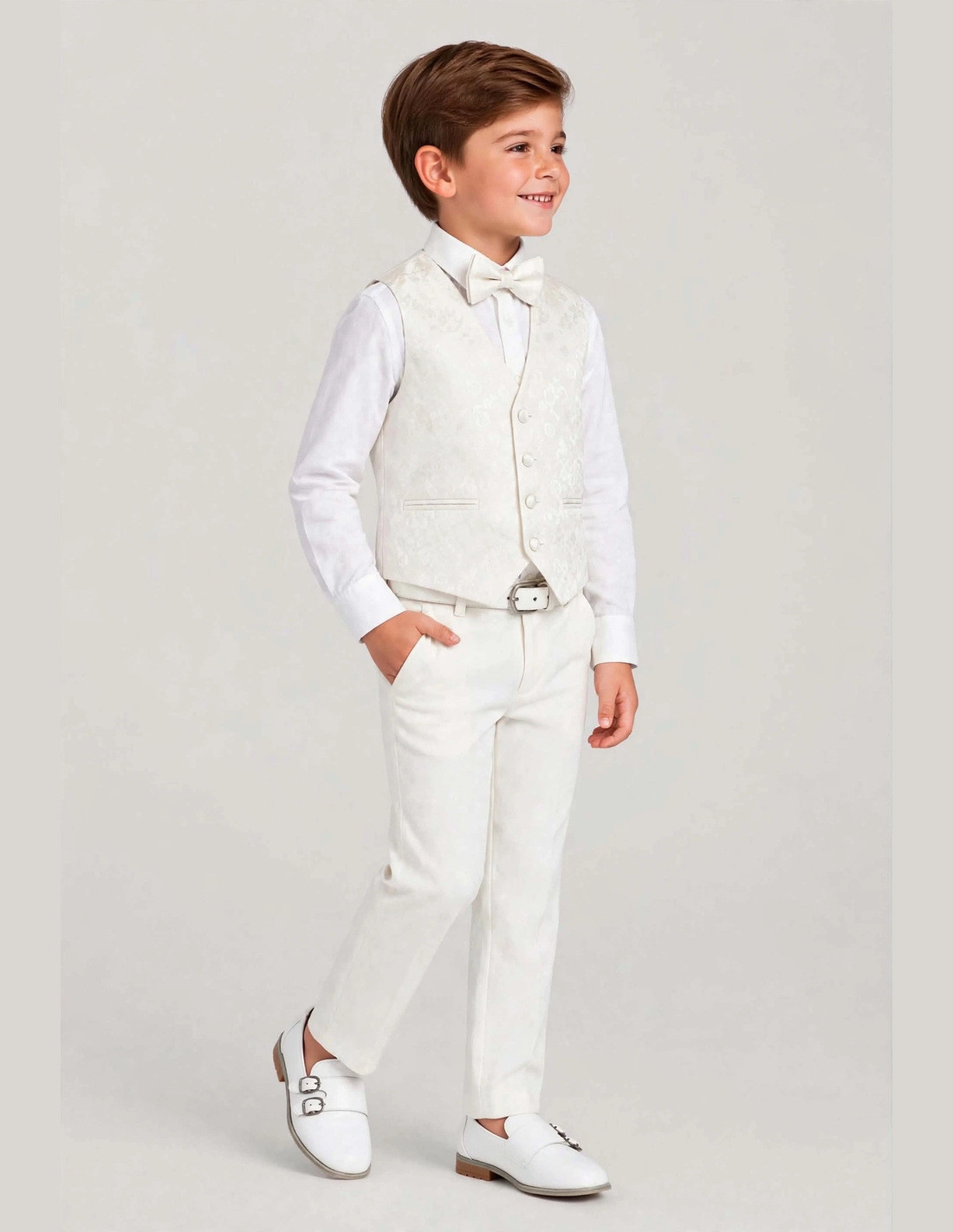 ensemble cérémonie gilet pantalon enfant ivoire sidney