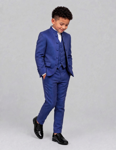 Costume Col Mao Enfant bleu