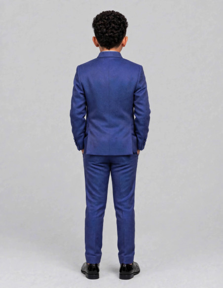 Costume Garçon de Mariage à Col Mao - Bleu roi