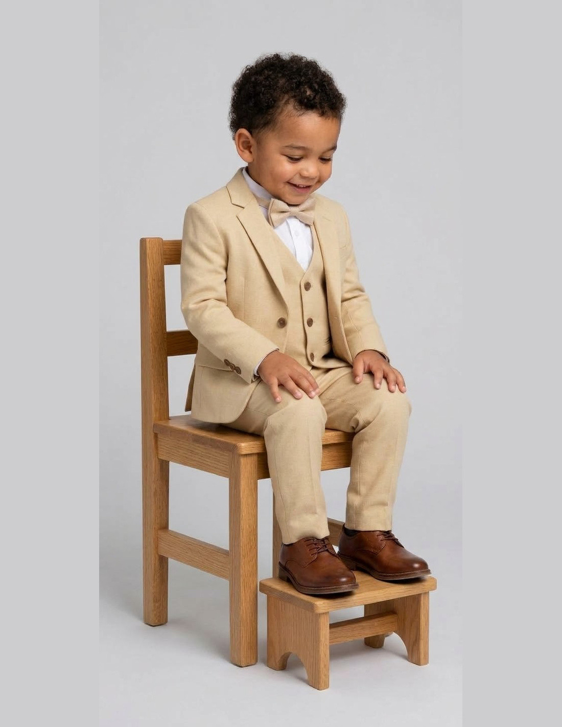 Costume Bébé Garçon Beige de Mariage 2