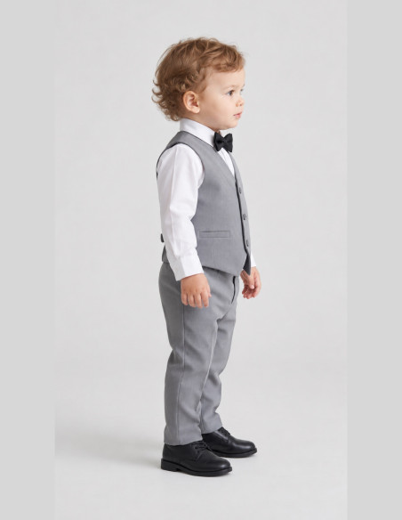 Ensemble Cérémonie Bébé Garçon Gris – Gilet - pantalon