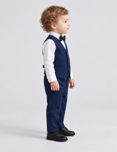 Ensemble Cérémonie Bébé Garçon Marine – Gilet - pantalon