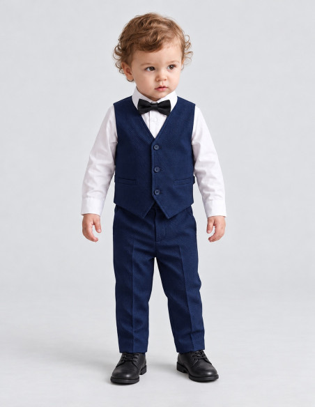Ensemble Gilet Pantalon Mariage pour bébé Garçon Bleu Marine