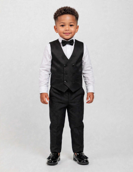 Costume Cérémonie Bébé Garçon Bordeaux et Noir – Benoît