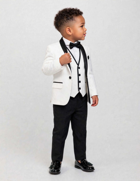 Costume Bébé de Mariage ivoire et Noir | Ariel