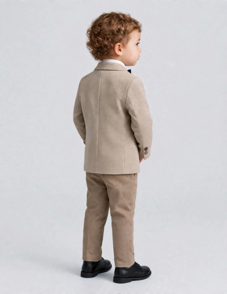 Costume Bébé De Mariage beige de dos Gustave